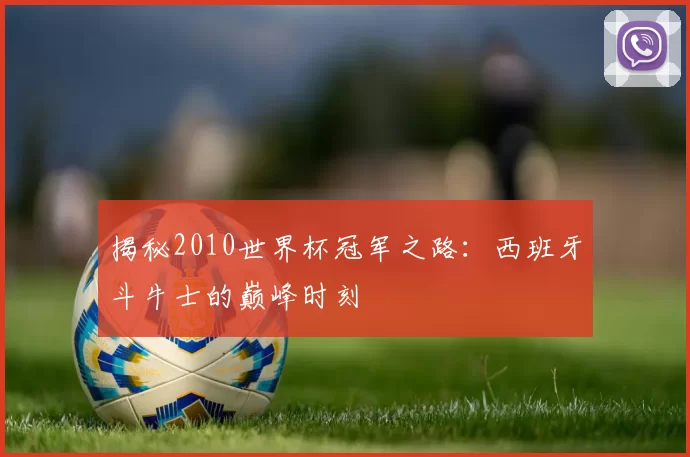 揭秘2010世界杯冠军之路：西班牙斗牛士的巅峰时刻